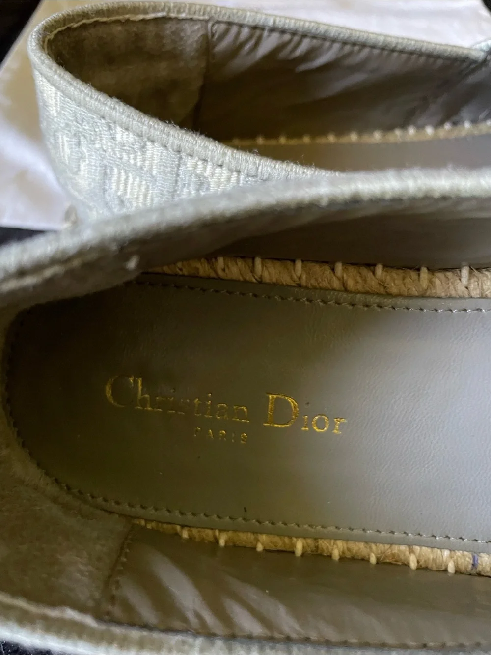 Authentic Christian Dior Gray Logo Espadrilles